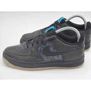 Nike Air Force 1 Low Space Jam Computer Chip Youth 5.5Y Grey Blue